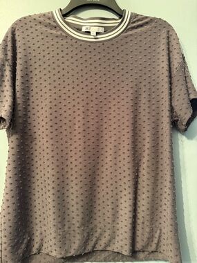 Bundle 2/$20 - DR2 GrayTextured Short-Sleeve Crewneck Shirt with Striped Collar